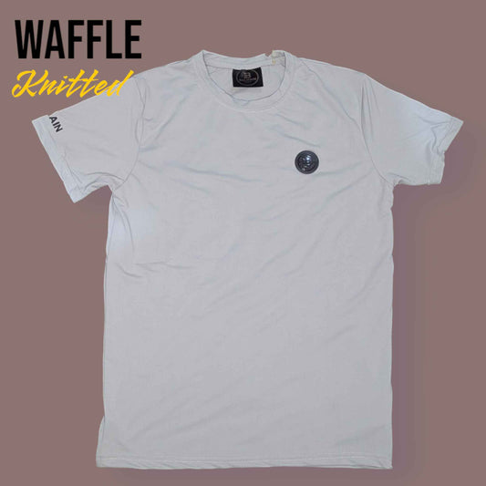 Waffle Knitted (Smoky Grey) Super Stretch Round Neck Tee